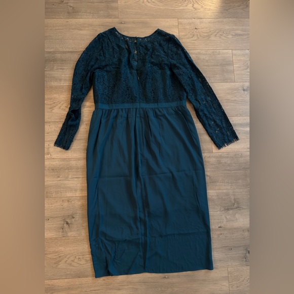 City Chic Teal Long Sleeve Lace Dress - Picture 3 of 4